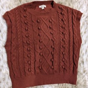 Debut Cropped Rust Sweater Vest Tank